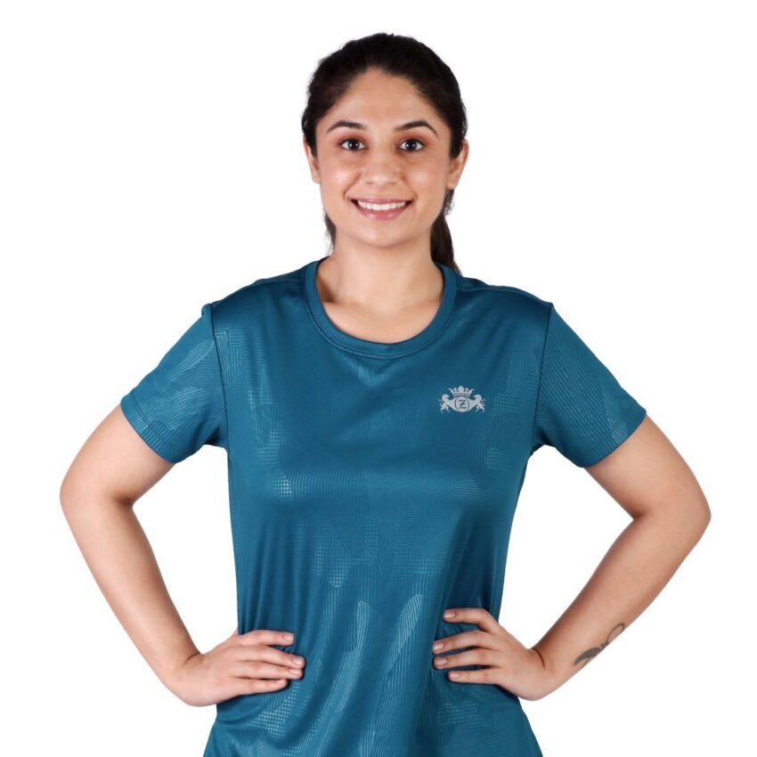 Wonderful weather for Morning Jogs & Relaxed Evenings, Adorn your Zeno Ladies Embossed Teal & Black Combo