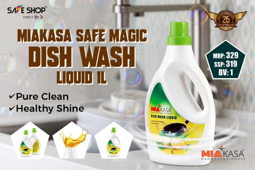 Wish Your Dish to Clean and Sparkle, with Miakasa Safe Magic Dish Wash Liquid