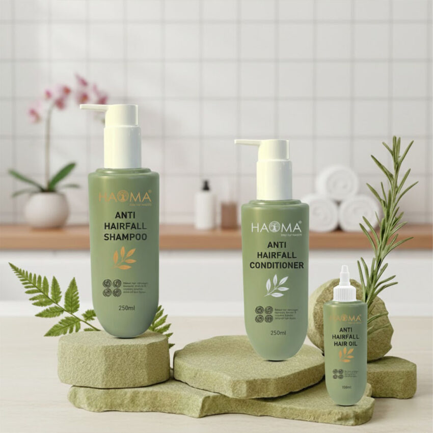 When Hair fall thoughts nag you, go get the Haoma Anti Hair fall Kit